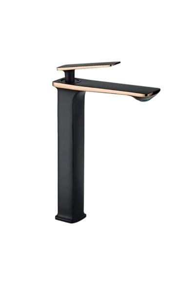 Blackswan Design Baterie chiuveta baie, Blackswan, Tip M198, model negru/ auriu rose inalt, dimensiune 28 cm