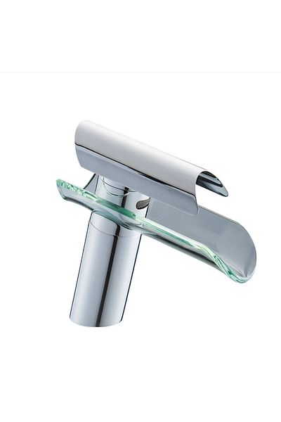 Blackswan Design Baterie chiuveta baie, Blackswan, Tip Cascada M63, model crom/ sticla, dimensiune 17.7 cm