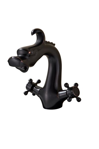 Blackswan Design Baterie chiuveta baie, Blackswan, Tip M265 Dragon, model negru scurt, dimensiune 20 cm