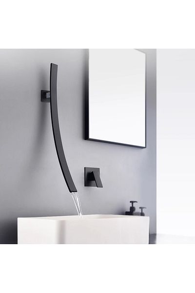 Blackswan Design Baterie chiuveta baie, Blackswan, Tip M18, model negru mat, dimensiune 70 cm