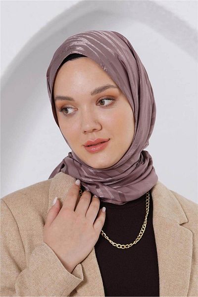 Loryan Floss Jacquard Zebra Mink Shawl