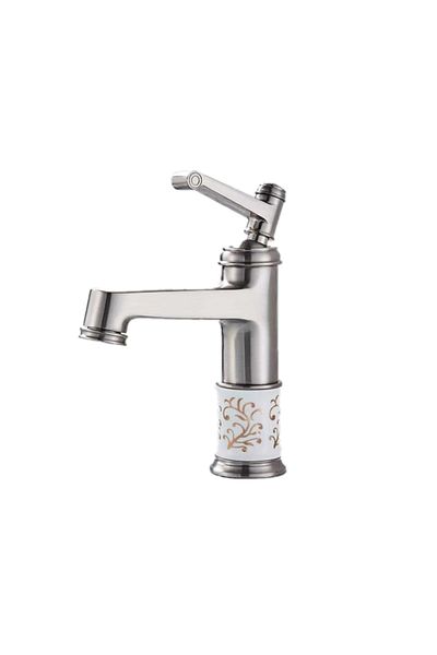 Blackswan Design Bathroom sink faucet, Blackswan, Type M43, nickel model, size 21.5 cm