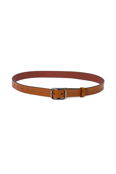 JOLAR. Women's belt, made of genuine leather, seamless, with silver buckle, JOLAR. Light brown