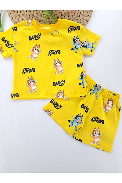 Butik Baby Boy / Child Shorts T-Shirt Summer Double Set Bluey Printed Premium Quality