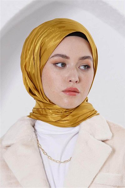 Loryan Floss Jacquard Zebra Mustard Shawl