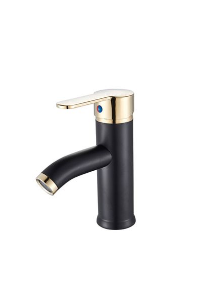 Blackswan Design Bathroom sink faucet, Blackswan, Type M96, matte black/gold model, size 17 cm