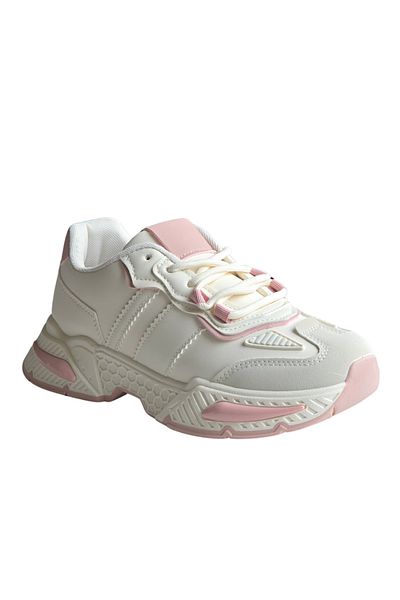 Seastar Women's casual sports sneakers, ergonomic comfort, beige with pink