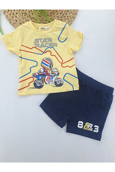 Butik Baby Boy / Child Shorts T-Shirt Summer Double Set Biker Printed Premium Quality