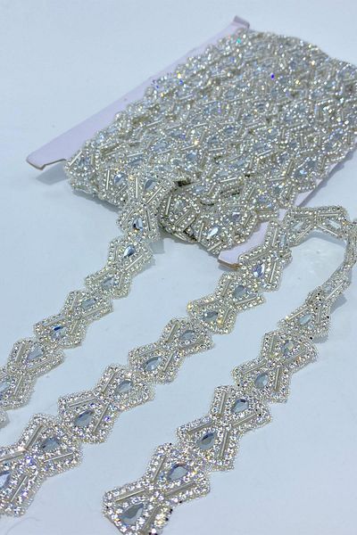 Hayalperest boncuk Diamond Pattern Iron-On Adhesive Strip Applique