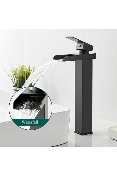 Blackswan Design Baterie chiuveta baie, Blackswan, Tip Cascada M34, model negru mat, dimensiune 32 cm