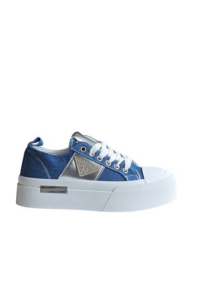 Seastar Women's blue denim sneakers with platform