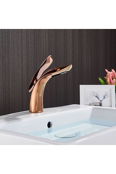 Blackswan Design Bathroom sink faucet, Blackswan, Type M90, rose gold model, size 20 cm