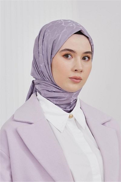 Loryan Floş Jacquard Karmen Lilac Shawl