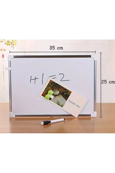 SyaMAG Whiteboard with 2 writing surfaces, includes 1 sponge marker and 2 magnets, 35 x 25 cm