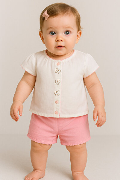 Nimini Kids Look Shirt Baby Girl Shorts Set of Two (Sizes 6 - 24 Months)
