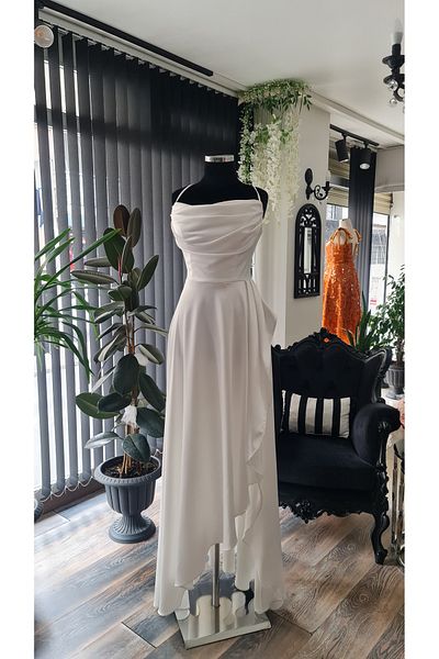 makbuleofficial Straples Fitted,Satin,Side Slit Homecoming Dress