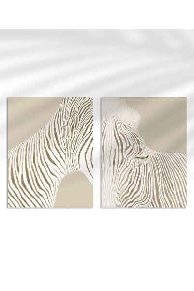 VOGLOO Çerçevesiz Poster Modern Zebra Çizgi Sanatı 2'li