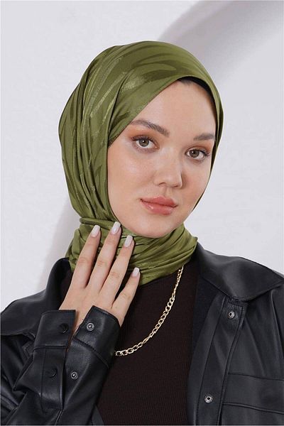 Loryan Σάλι Floş Jacquard Zebra Khaki