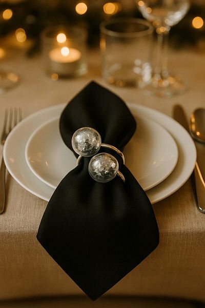 Emtory Home 6 Pieces Emtory Design Silver Metal Ring Napkin Rings - Silver Napkin Rings