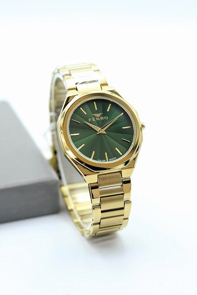 FERRO Gold Steel Cord Women Wrist Watch Asw123-I1933Fr