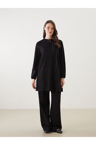 LC Waikiki Women's Lace-Up Collar Stone Tunic