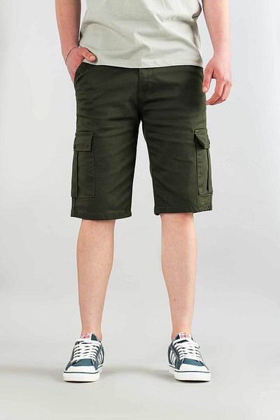 bombe Men's Gabardine Bermuda Canvas Lycra Cargo Pocket Shorts