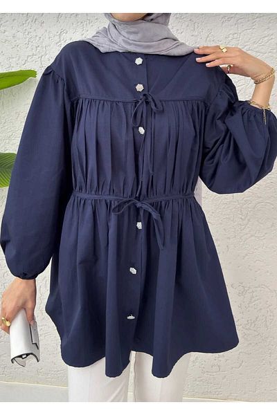 MODA VEDAT Women's Waist Drawstring Lace-Up Tunic -- 02566