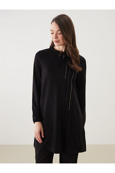 LC Waikiki Women's Lace-Up Collar Stone Tunic