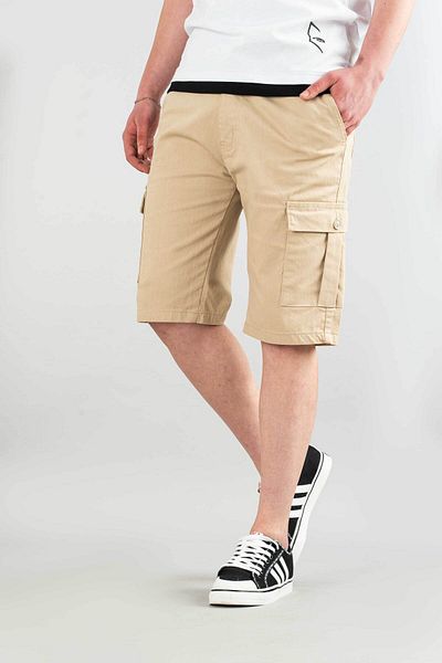 bombe Men's Gabardine Bermuda Canvas Lycra Cargo Pocket Shorts