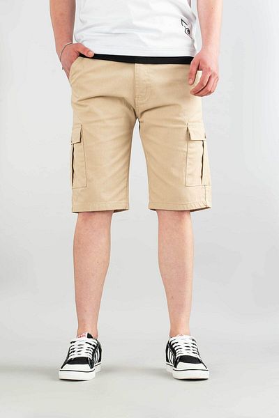 bombe Men's Gabardine Bermuda Canvas Lycra Cargo Pocket Shorts