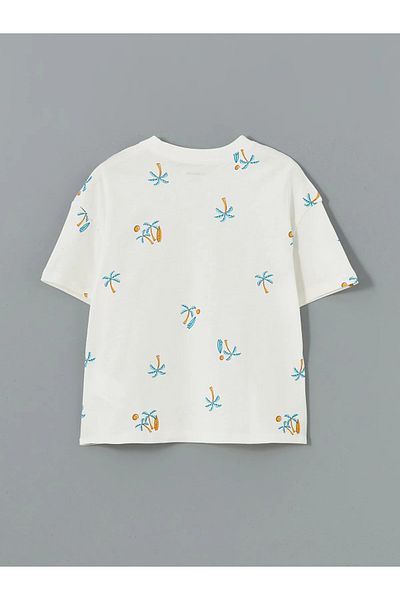 LC Waikiki Crew Neck Patterned Combed Cotton Baby Boy T-Shirt