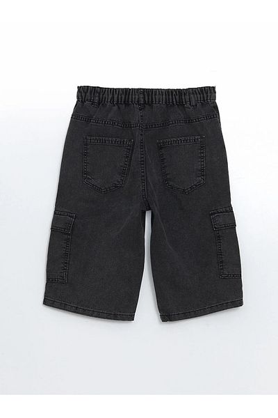 LC Waikiki Boy's Cargo Jean Shorts with Elastic Waist