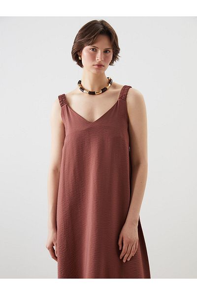 LC Waikiki V-Neck Straps A-Line Dress
