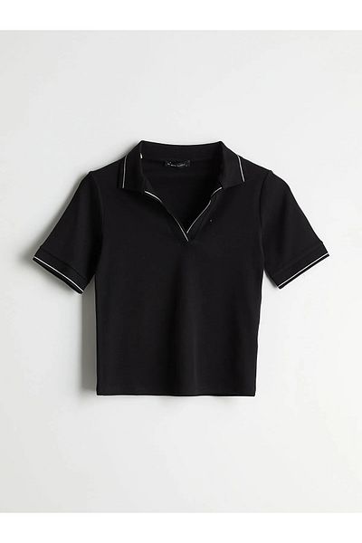 LC Waikiki Crop pentru femei cu gât polo
