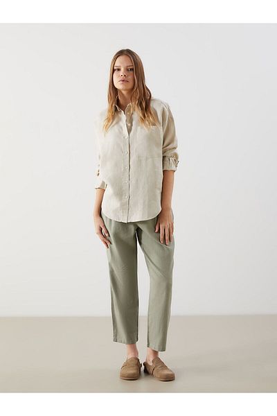 LC Waikiki Γυναικείο πουκάμισο Oversize από λινό