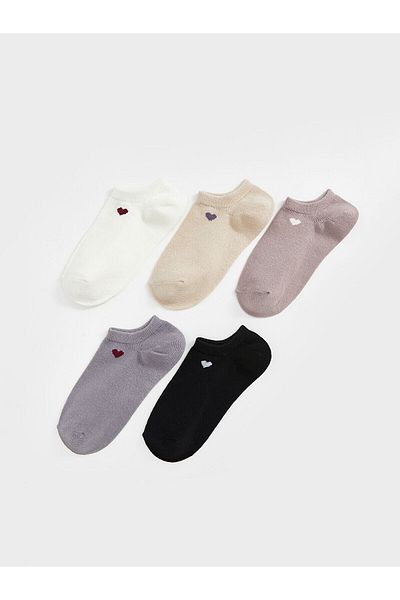 LC Waikiki Printed Women's Booties Socks 5-Pack
