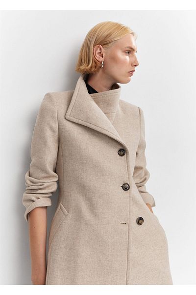 MANGO Woman Płaszcz damski Dark Camel 57035991 -09