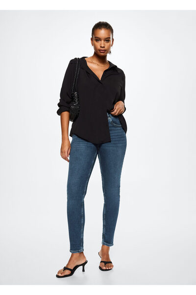 MANGO Woman Koyu Denim Kadın  Jeans 37910104