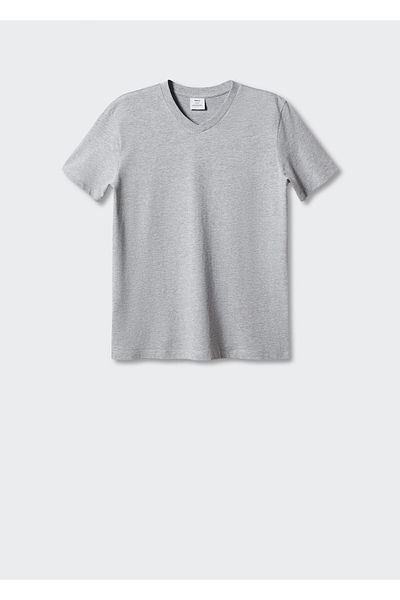 MANGO Metal Gray Men's T-Shirt 57010794