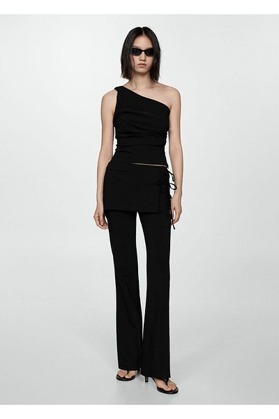 MANGO Woman Tie Detailed Trousers