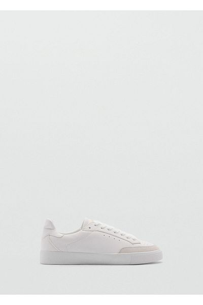 MANGO Woman Sneakers mit Ledereinsatz