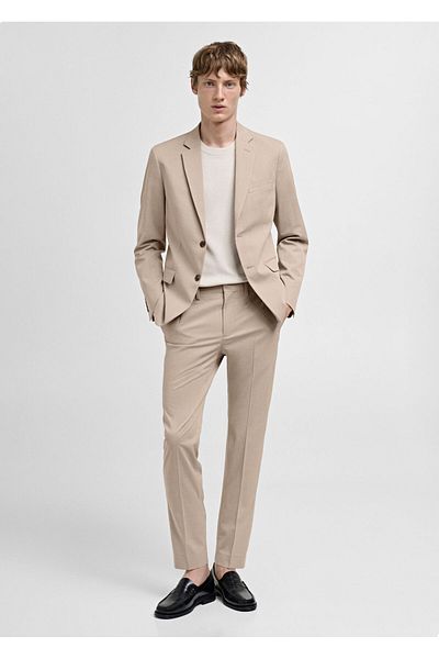 MANGO Woman Beige Men's Trousers 77000580