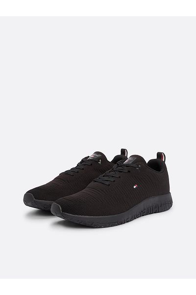 Tommy Hilfiger Pánské černé tenisky Corporate Knit Rıb Runner FM0FM02838