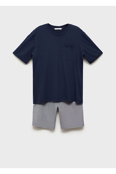 MANGO Set pijamale pentru bărbați bleumarin 77060590