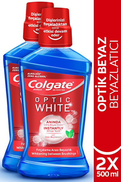 Colgate Optic White Beyazlatıcı Ağız Bakım Suyu 500ml x 2 Adet