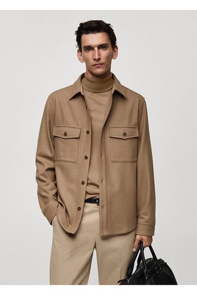 MANGO Woman Ανδρικό μπουφάν Dark Camel 77005968