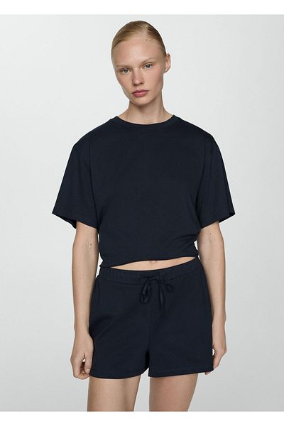 MANGO Woman Navy Blue Women's Pajama Bottoms 77050272