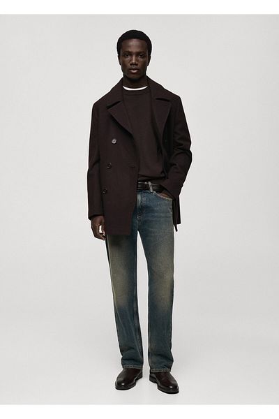 MANGO Woman Brown Men's Coat 77035966