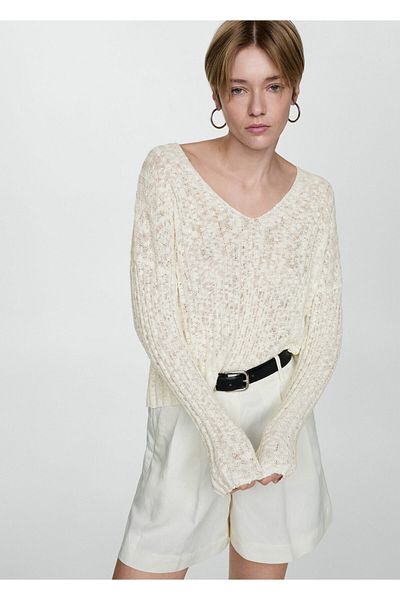 MANGO Woman Off-White Women's Sweater 77040343