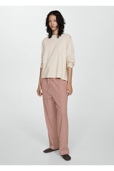 MANGO Woman Partea de jos de pijama pentru femei roșu închis 77080574